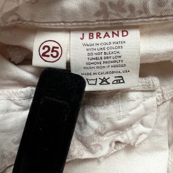 J Brand Capri Romantic Skinny Pants Cream Tan Damask Printed Stretch Women's 25 - Picture 4 of 11